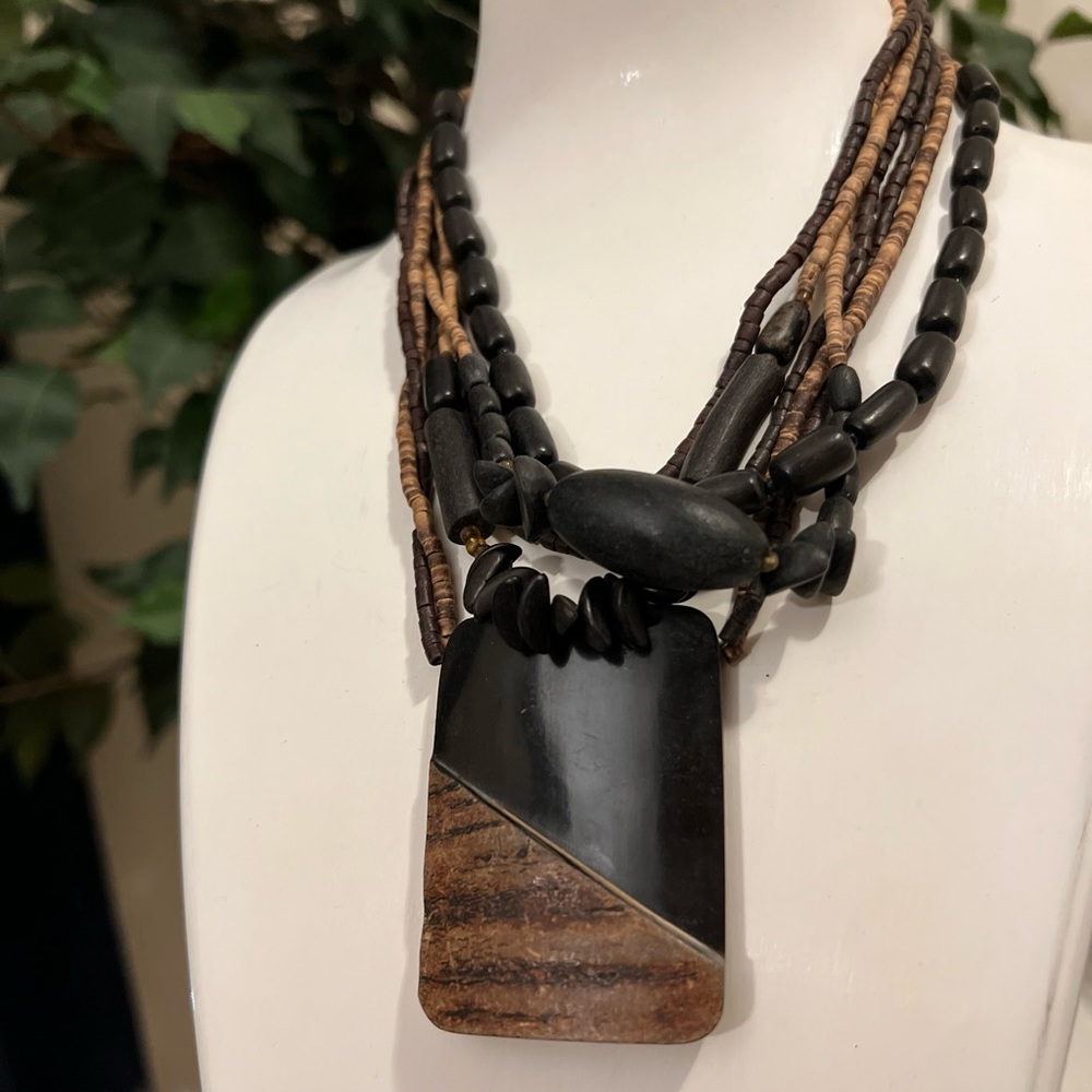 ✔Boho Wood Beads Necklace - Picture 2 of 5